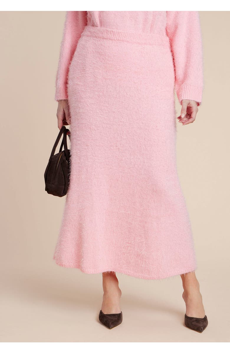 ELOQUII Fuzzy Maxi Sweater Skirt, Alternate, color, Romance Rose