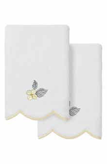 Hydea Scallop 2-Piece Embellished Fingertip Towel Set
