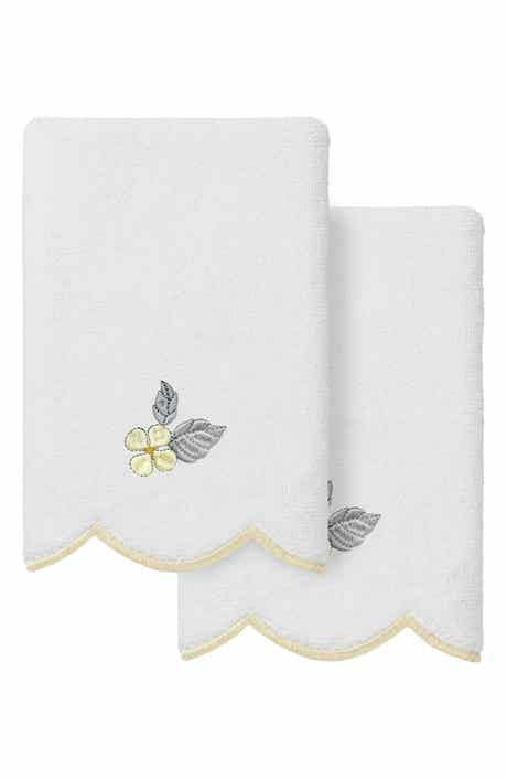 Hydea Scallop 2-Piece Embellished Fingertip Towel Set