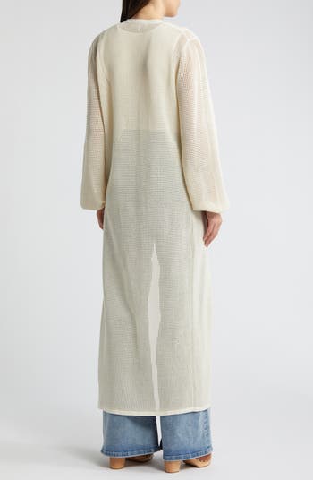 Open Knit Long Sleeve Maxi Sweater Dress
