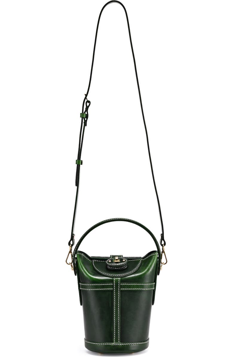 OLD TREND Begonia Genuine Leather Vintage Bucket Crossbody, Alternate, color, Green