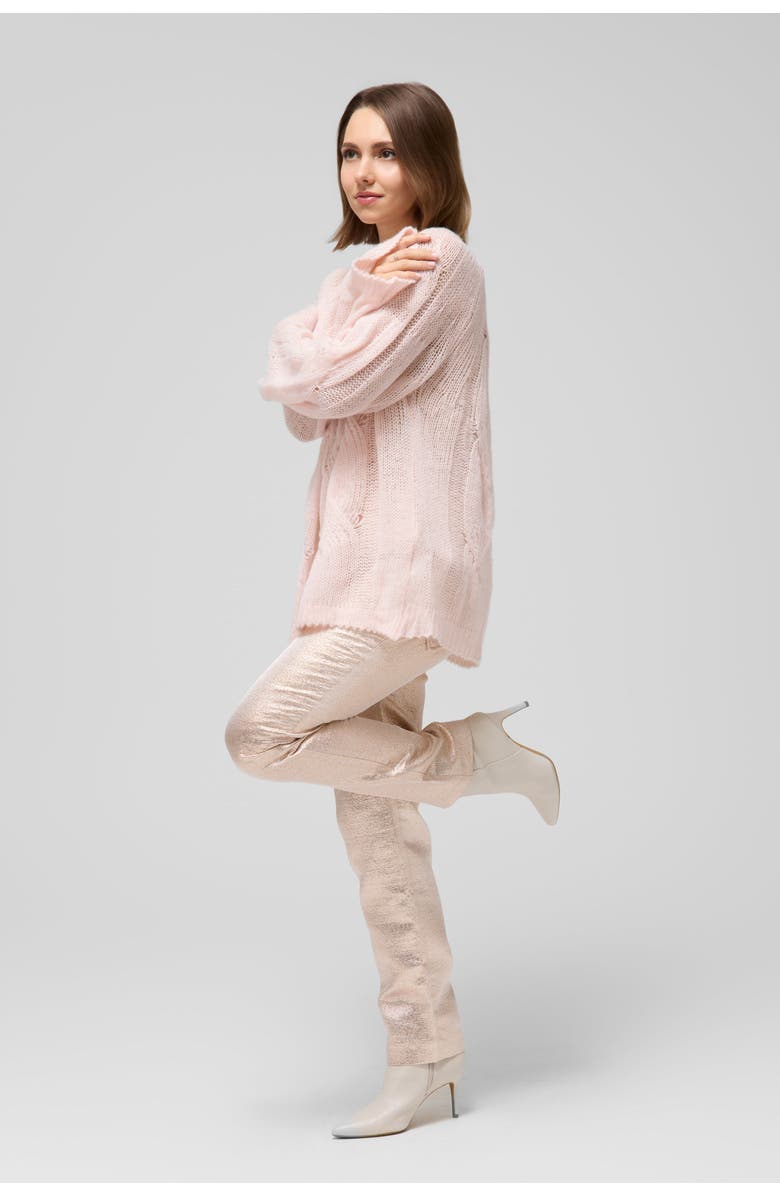 Le Fafo Cable-Knit Cashmere Sweater, Alternate, color, Light Pink