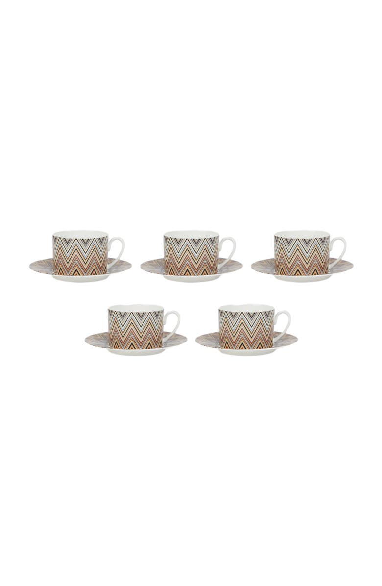 Missoni Home Zigzag Jarris Set Of 6 Tea Cups & Saucers, Alternate, color, White