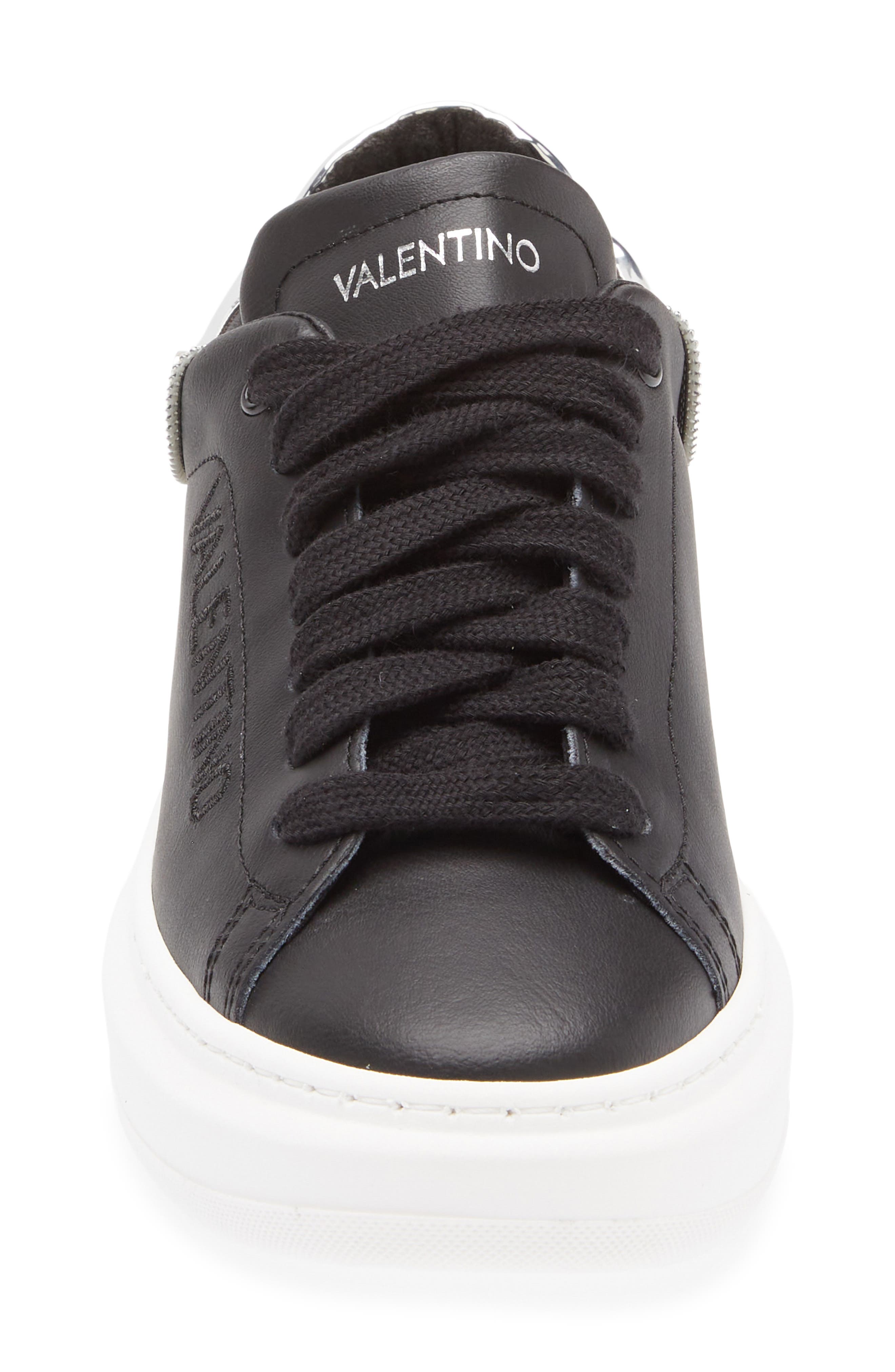 VALENTINO BY MARIO VALENTINO Fresia Zip Sneaker, Alternate, color, Black Silver