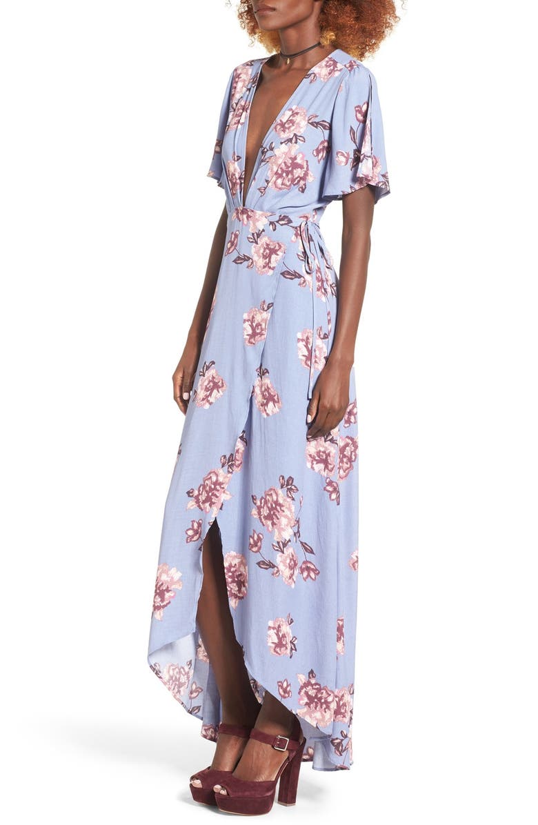 ASTR the Label ASTR Selma Floral Print Wrap Dress, Alternate, color,