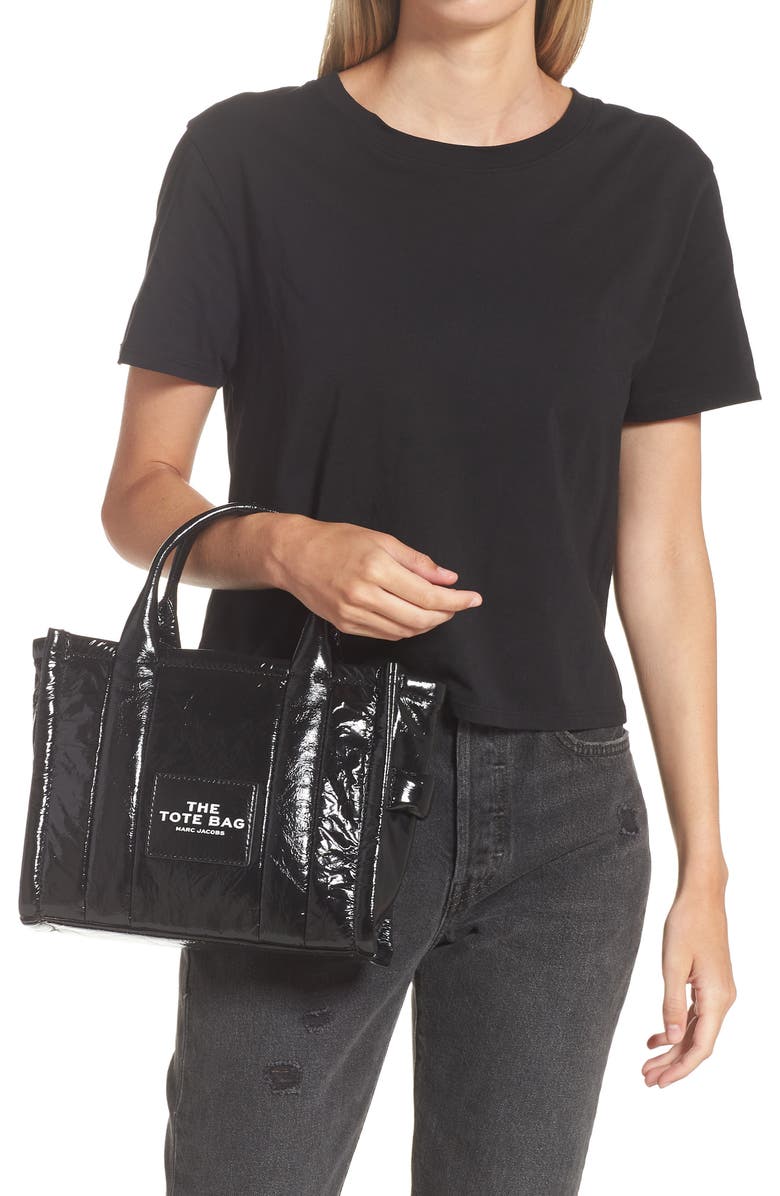 Marc Jacobs The Crinkle Leather Small Tote Bag, Alternate, color,