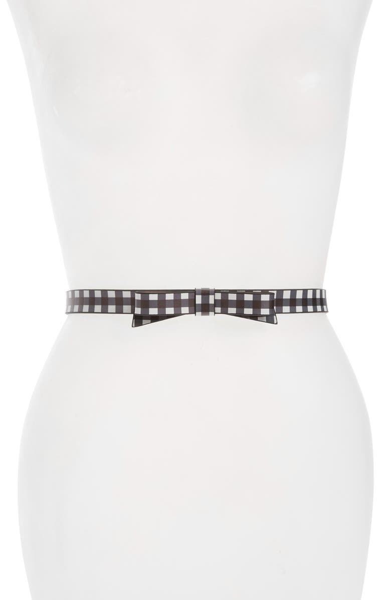 Kate Spade New York gingham leather belt, Main, color, 