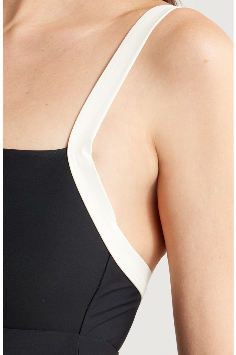 Hana Colorblock One-Piece Swimsuit, Alternate, color, BLACK CONTRAST