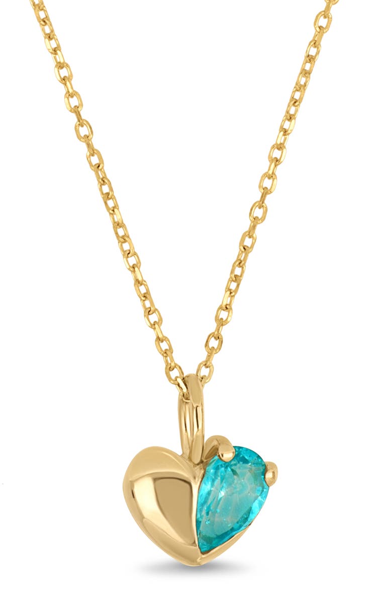 Bony Levy 14K Gold Paraiba Topaz Heart Pendant Necklace, Alternate, color, 14K Yellow Gold