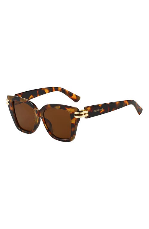 Fifth & Ninth Paige 48mm Polarized Small Geometric Sunglasses In Brown