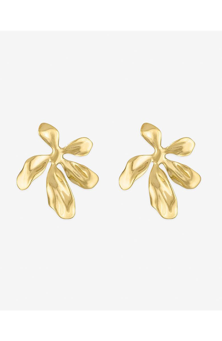BEN ONI Polished Flower Petal Earrings, Main, color, Gold