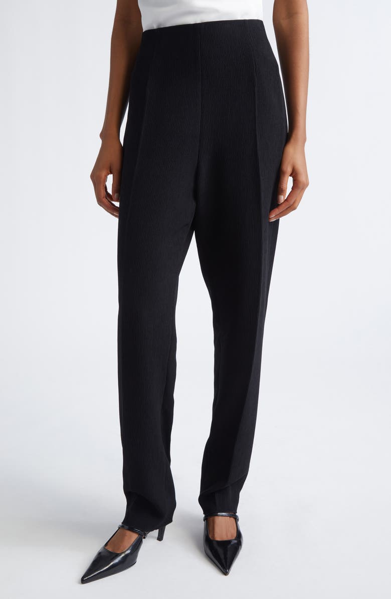 Emporio Armani Straight Leg Pants, Main, color, Solid Black