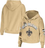 WEAR by Erin Andrews Women's WEAR by Erin Andrews Gold New Orleans Saints Plus Size Modest Cropped Pullover Hoodie