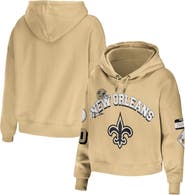 WEAR by Erin Andrews Women's WEAR by Erin Andrews Gold New Orleans Saints Plus Size Modest Cropped Pullover Hoodie