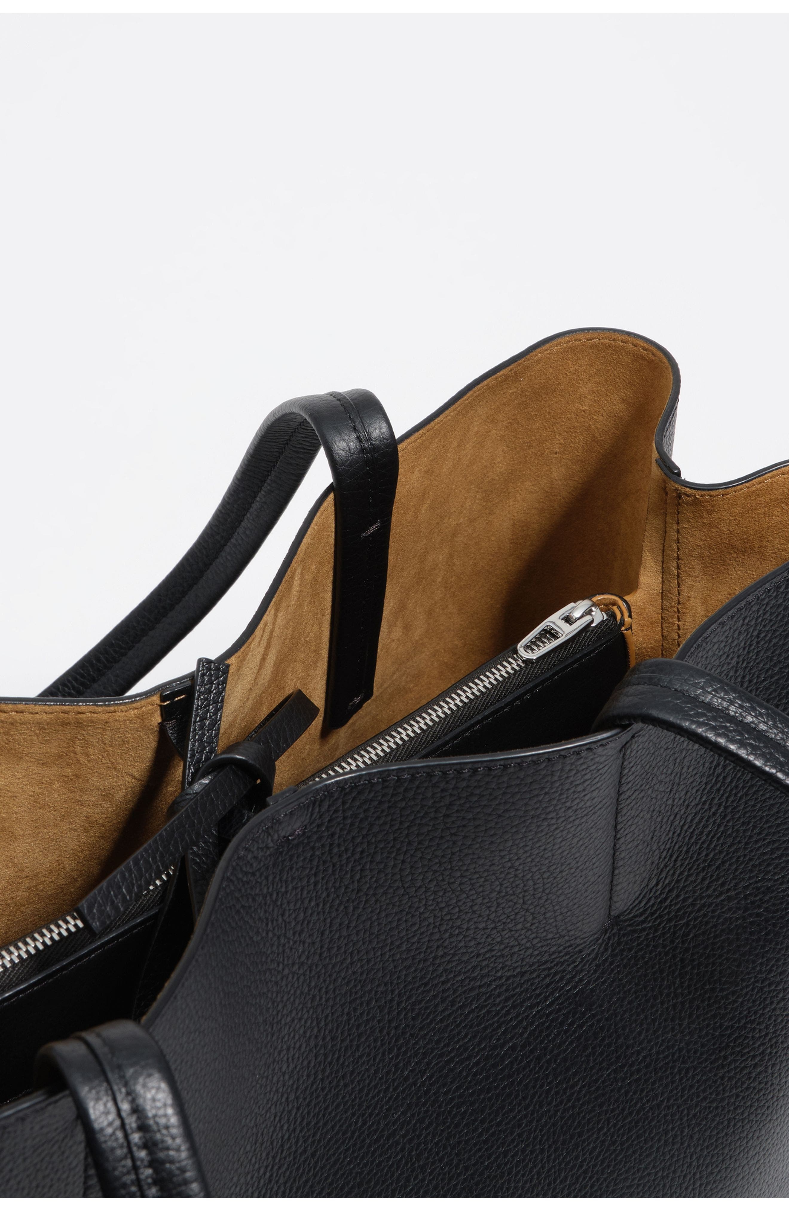 Bimba y Lola Leather Chihuahua Shopper Bag, Alternate, color, Black