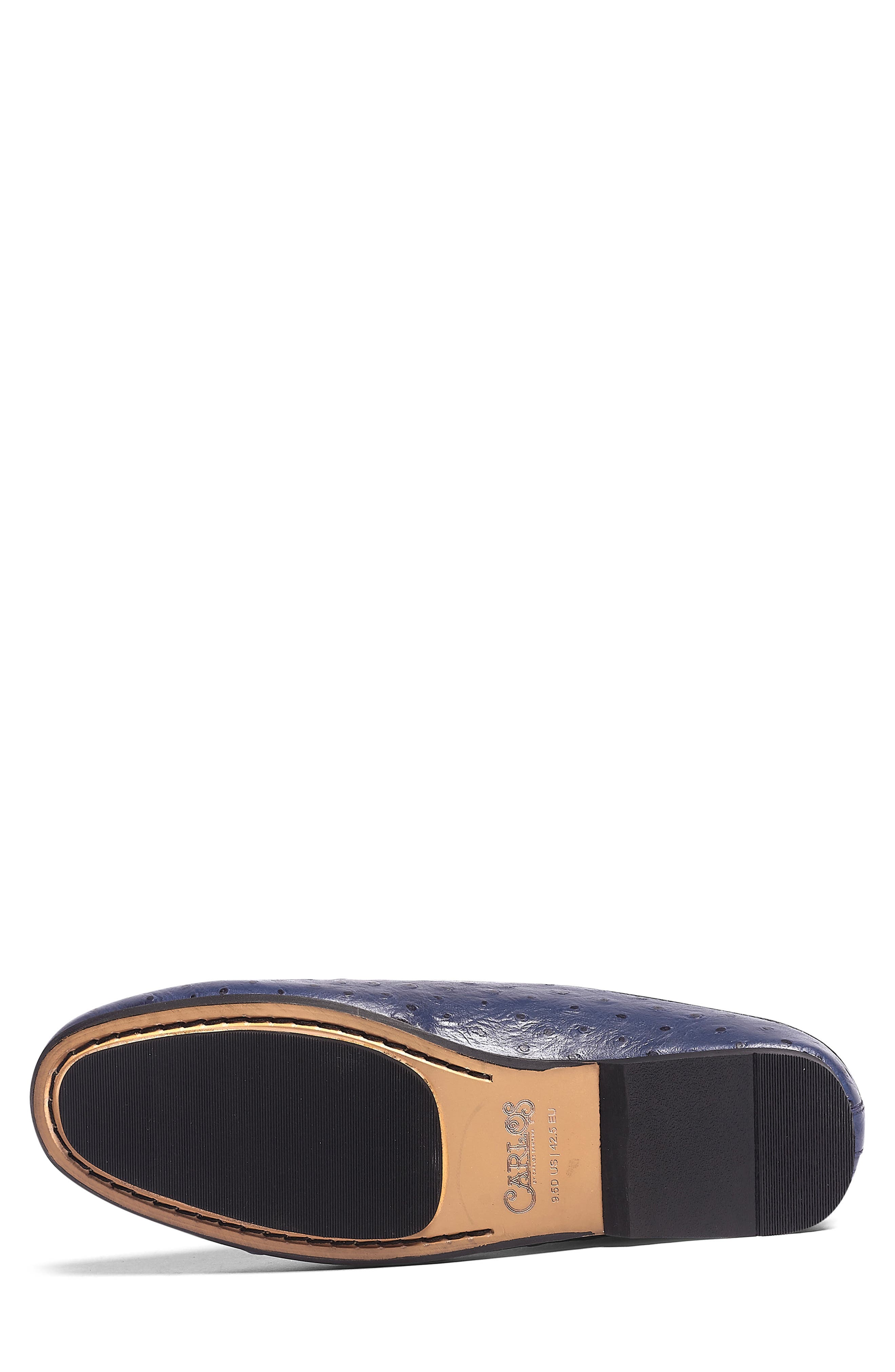 CARLOS SANTANA Achilles Ostrich Embossed Leather Mule, Alternate, color, Blue