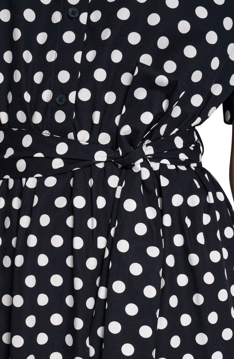 DKNY Tie Waist Shirtdress, Alternate, color, Spring Nvay/ Ivy