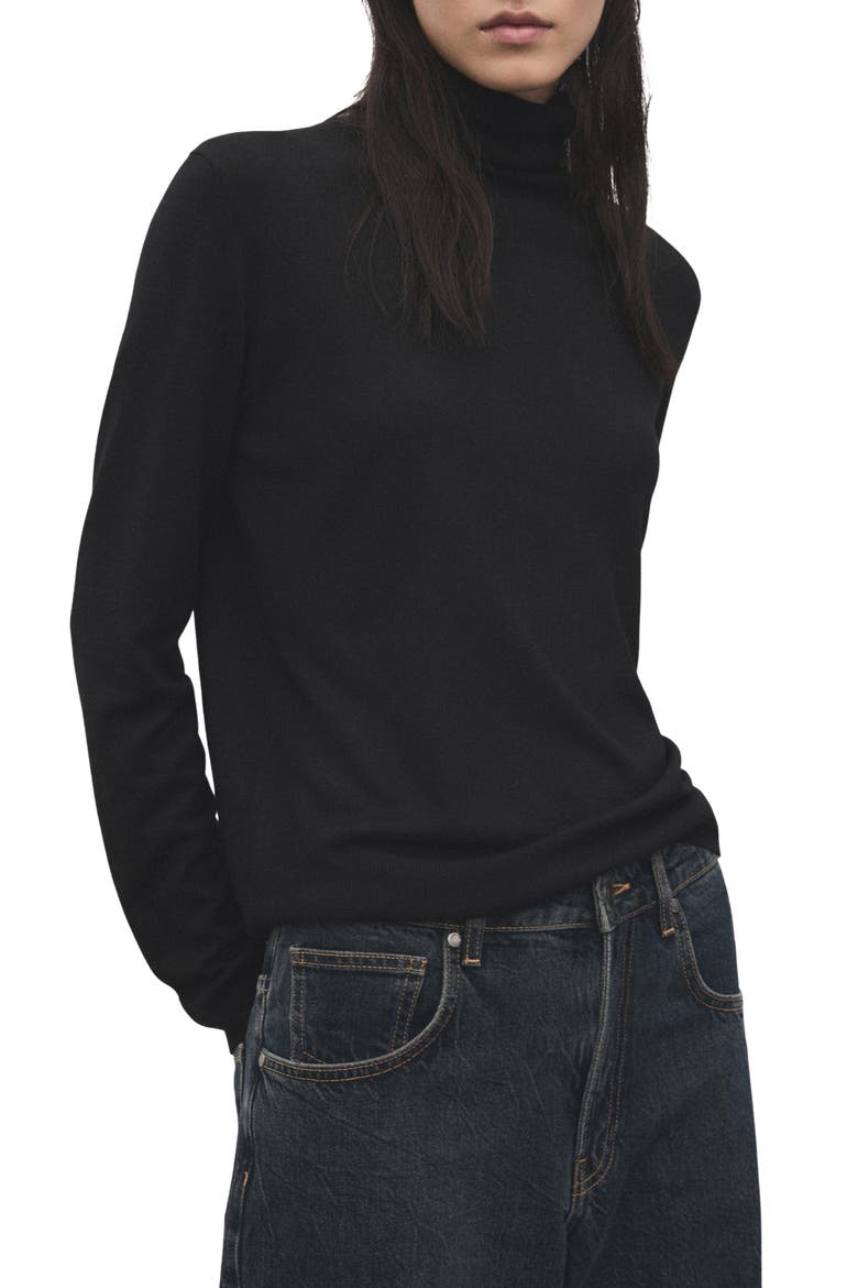 Turtle Knit Sweater, Main, color, BLACK