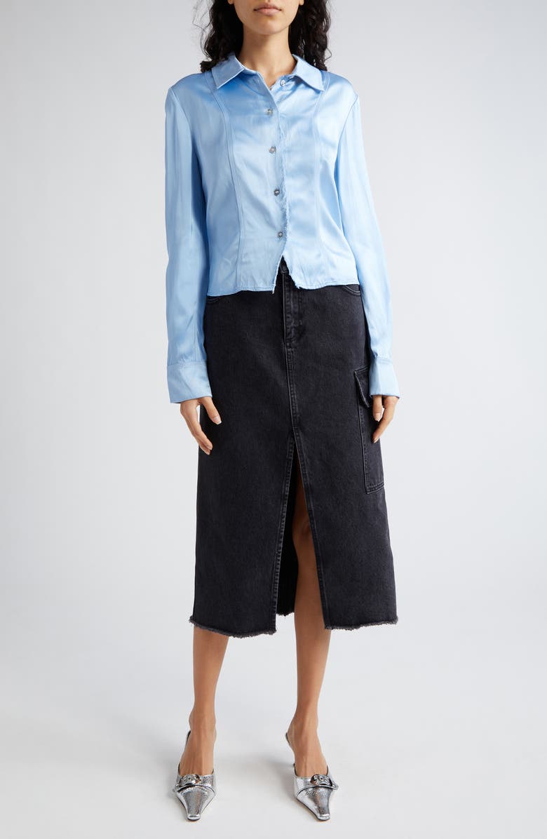 Stine Goya Peter Organic Cotton Denim Cargo Skirt, Alternate, color, 
