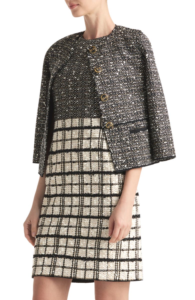 ST. JOHN Tweed Jacket, Alternate, color, Ecru/ Black Multi