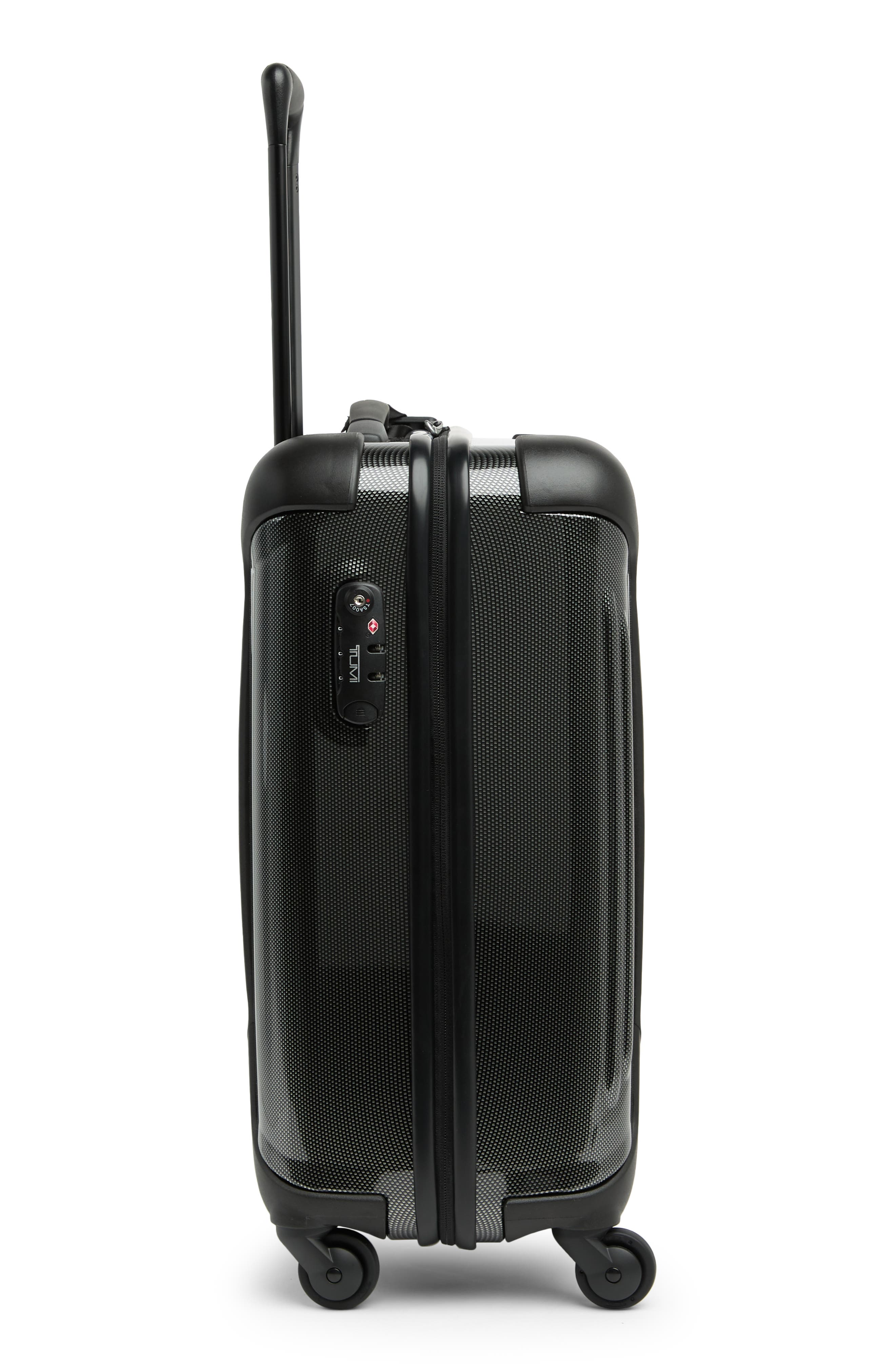 TUMI International 4 Wheeled Carry-On Bag, Alternate, color, Black