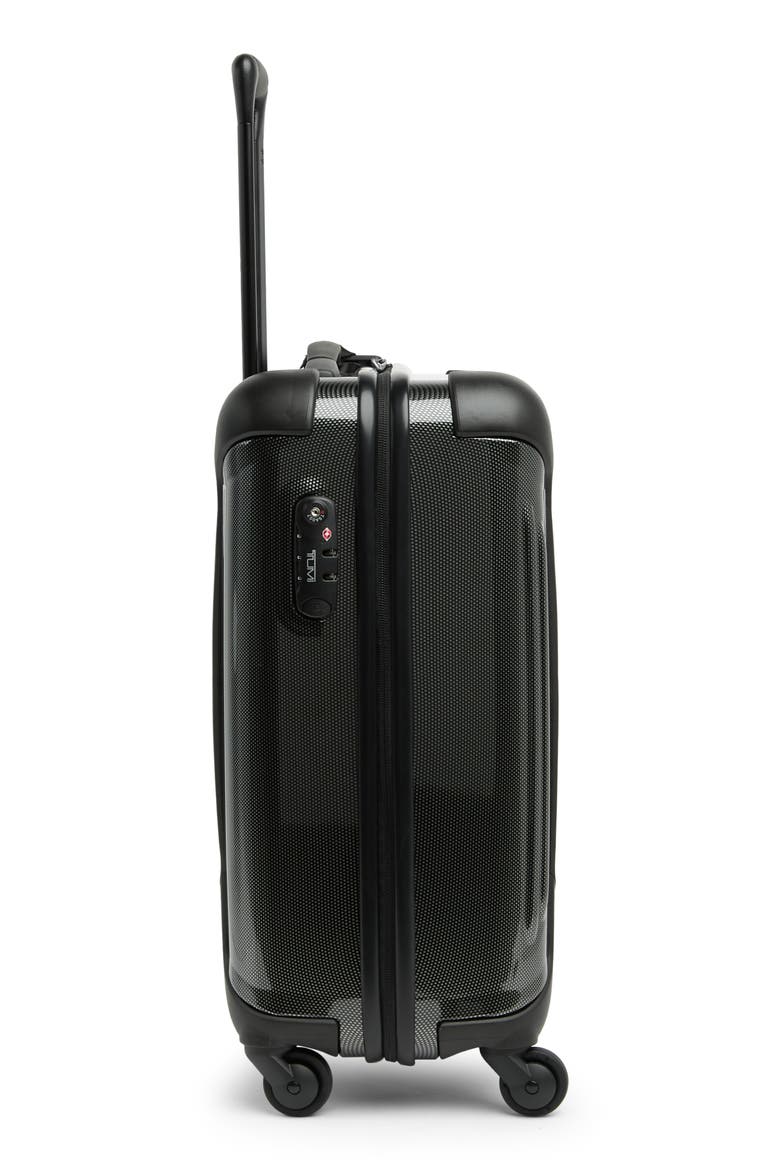 International 4 Wheeled Carry-On Bag, Alternate, color, BLACK
