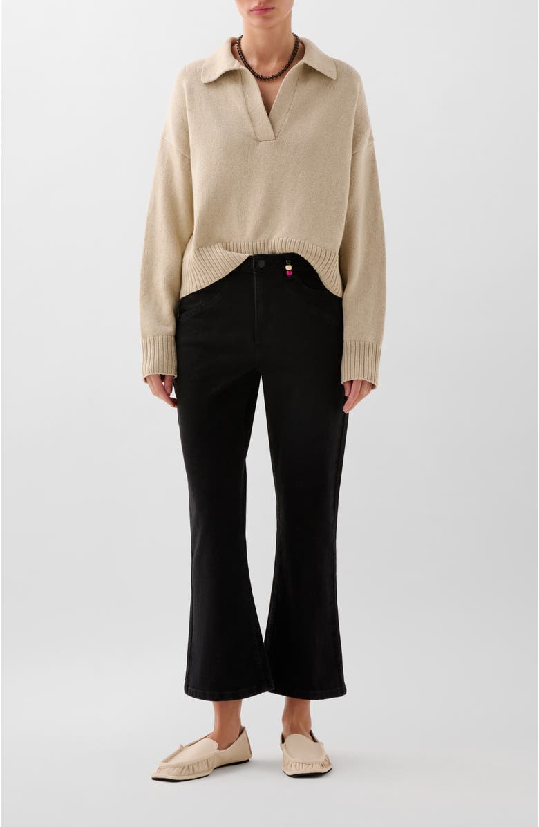 Scalpers Ankle Beads Denim Pant, Alternate, color, Black