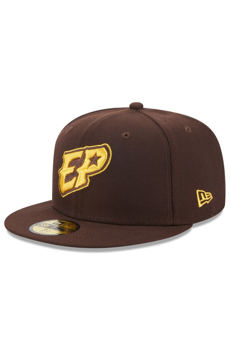 New Era Men's New Era Brown El Paso Chihuahuas Authentic Collection Alternate Logo 59FIFTY Fitted Hat, Main, color, Brown