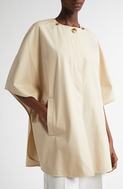 Max Mara Garza Cotton Cape With Removable Scarf In Colonial