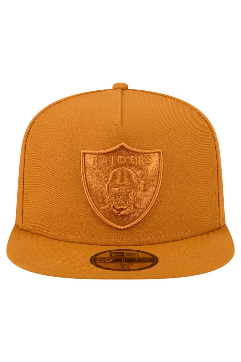 Men's New Era  Brown Las Vegas Raiders Color Pack A-Frame 59FIFTY Fitted Hat, Alternate, color, Brown