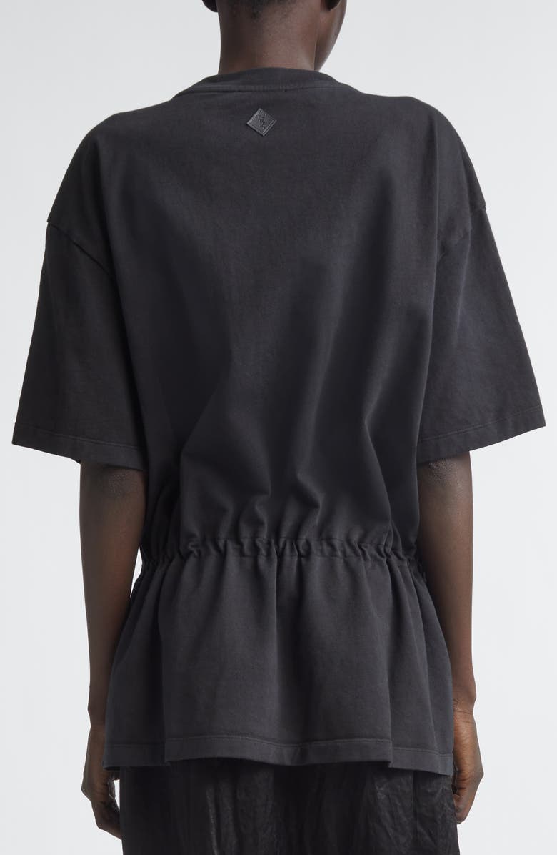 Haikure Joopy Drawstring Waist Mixed Media T-Shirt Dress, Alternate, color, Black