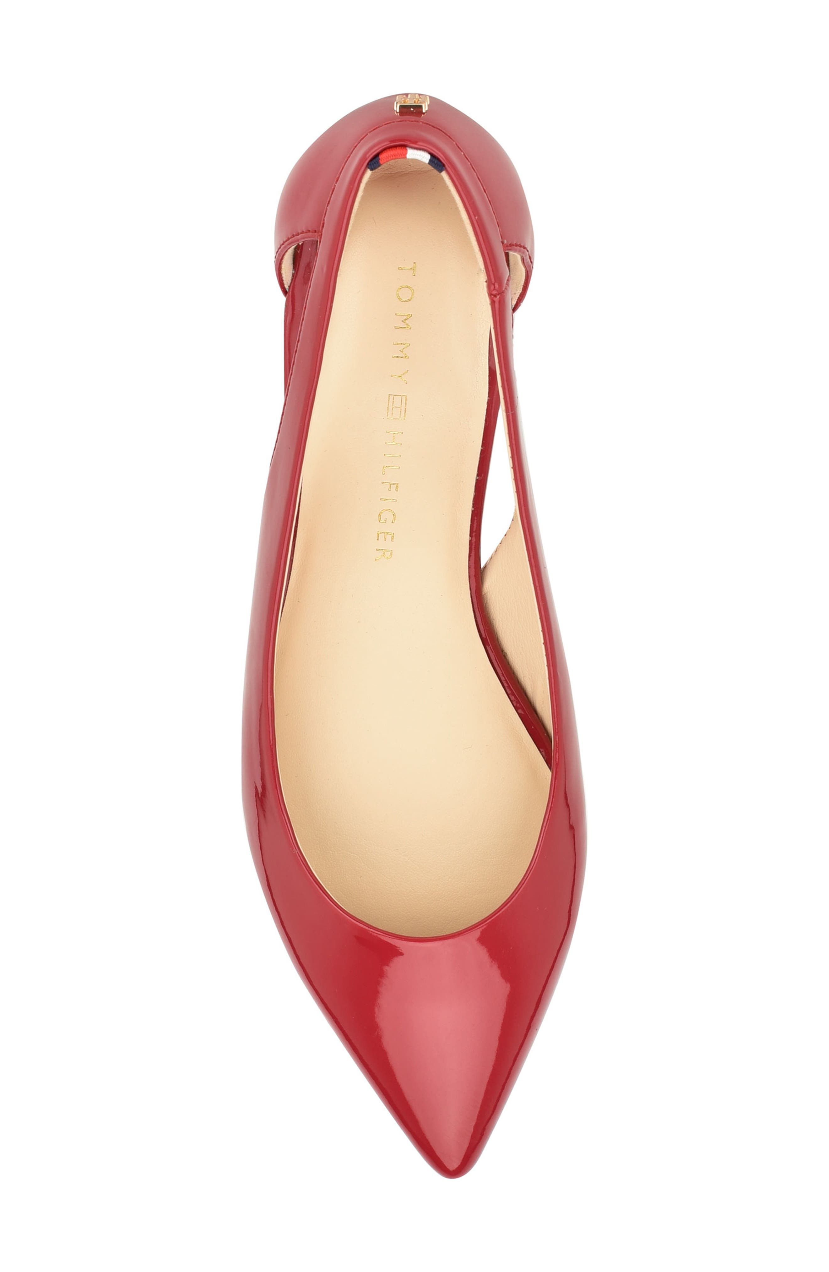 Tommy Hilfiger Velahi Pointed Toe Flat, Alternate, color, Medium Red