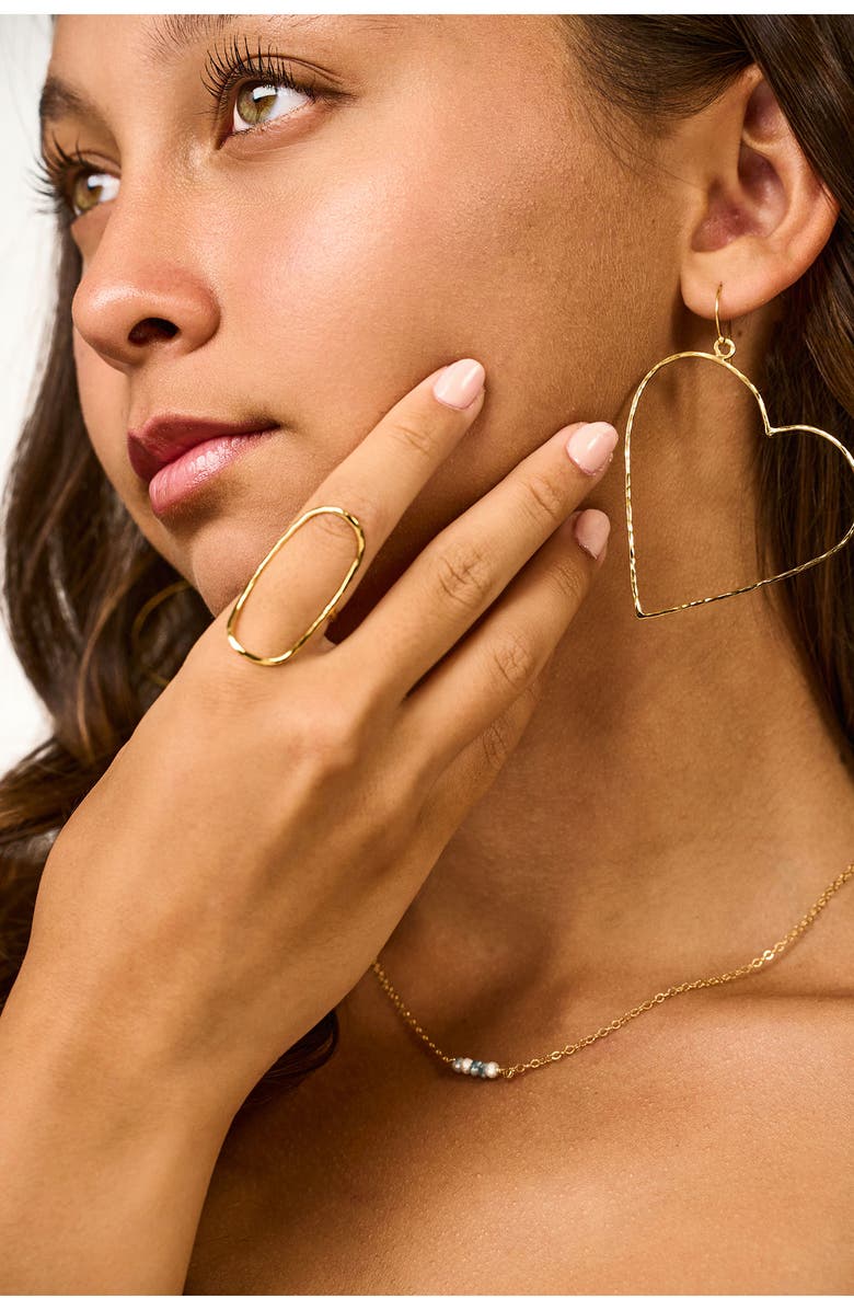 Kiara by Ki-Ele Bethany Open Oval Ring, Alternate, color, Gold