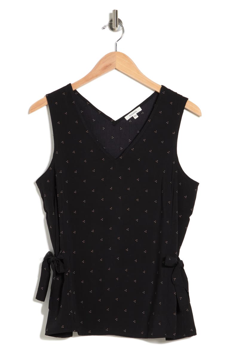V-neck Side-tie Blouse, Alternate, color, BLACK CAMEL MINI TRIANGLE
