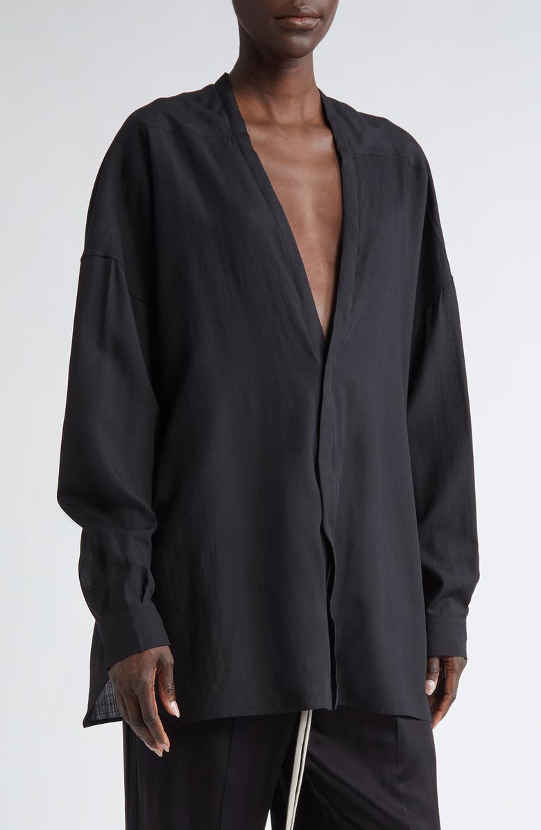 Rick Owens Lido Larry Virgin Wool Shirt, Main, color, 