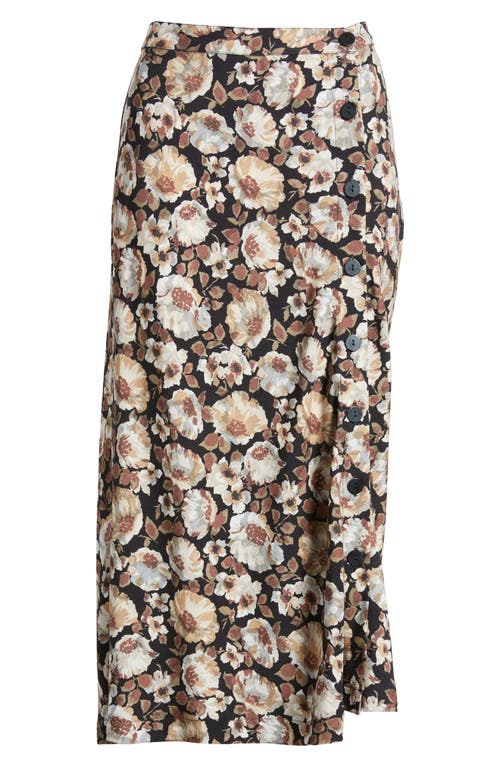 NATION LTD NATION LTD BELINDA PRINT BUTTON MIDI SKIRT
