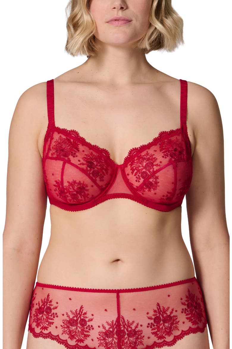 Intrigue Full Cup Underwire Bra, Main, color, OPERA RED