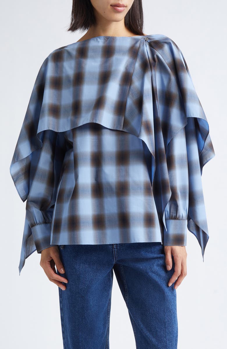 EENK Check Transformable Layered Top, Main, color, Blue Multi