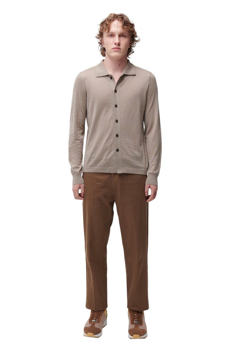 GOBI Mongolian Cashmere Cashmere Silk Polo-Neck Cardigan, Main, color, Timber Wolf