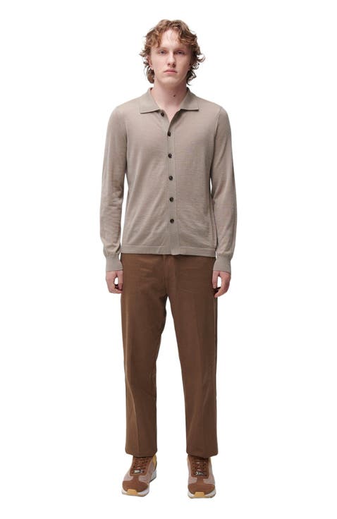 Cashmere Silk Polo-Neck Cardigan