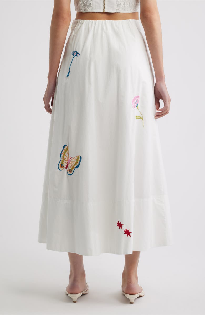 Cleobella Eden Embroidered Organic Cotton Maxi Skirt, Alternate, color, Montecito Embroidery Motif