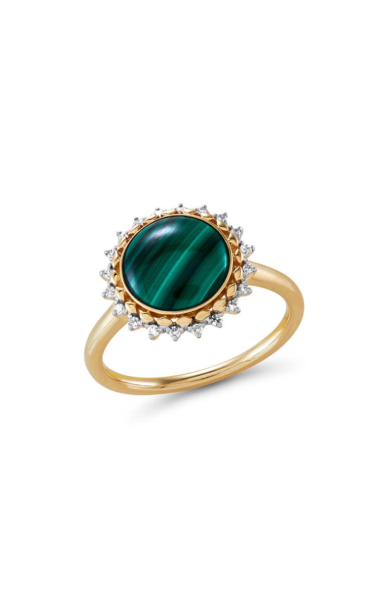 Frankie & Zoe Malachite & Diamond Ring, Main, color, Yellow Gold