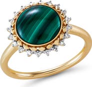 Frankie & Zoe Malachite & Diamond Ring