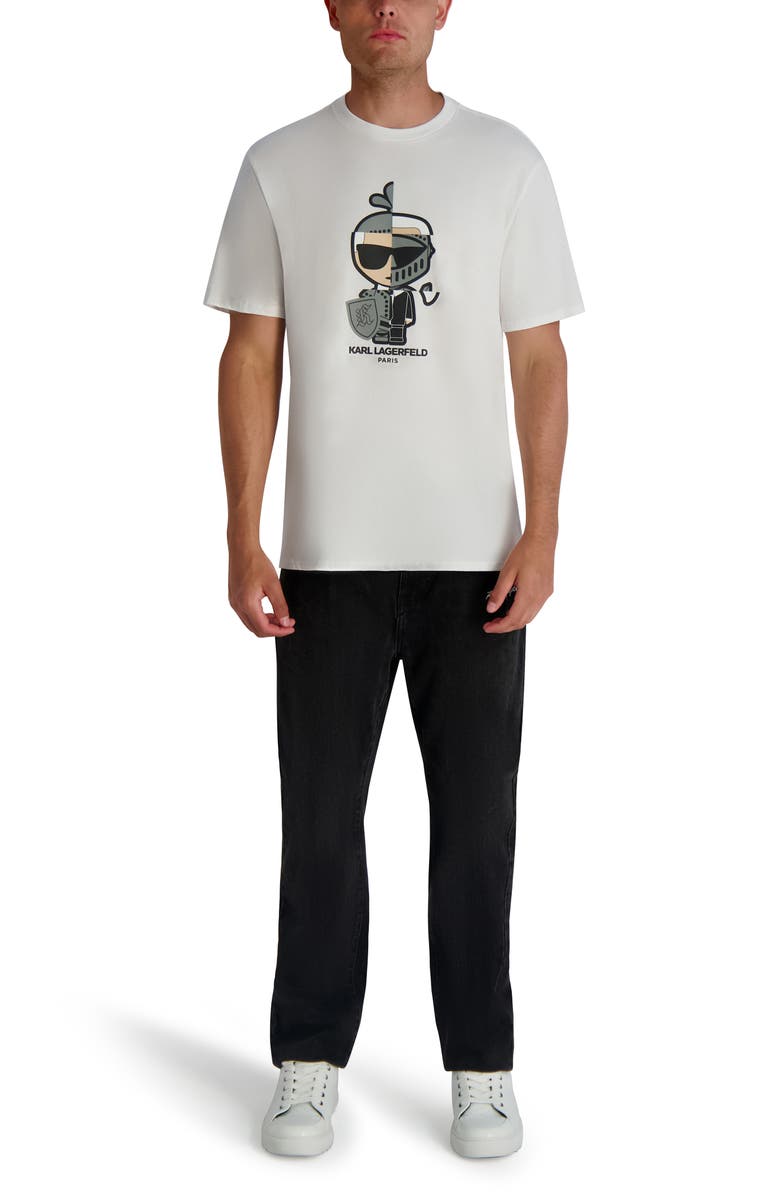 KARL LAGERFELD PARIS Split Personality Karl Graphic T-Shirt, Alternate, color, White