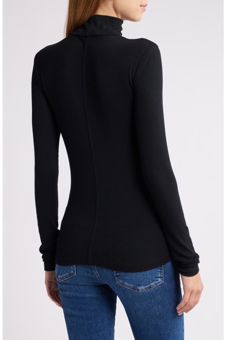 Rib Mock Neck Top, Alternate, color, BLACK