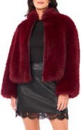 Vince Camuto Stand Caollar Faux Fur Jacket