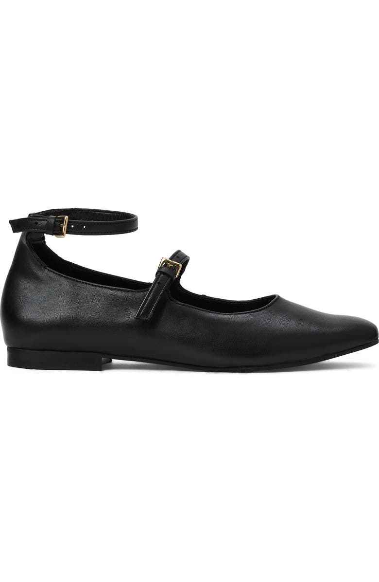 Bruno Magli Melanie Ankle Strap Flat, Alternate, color, Black Leather