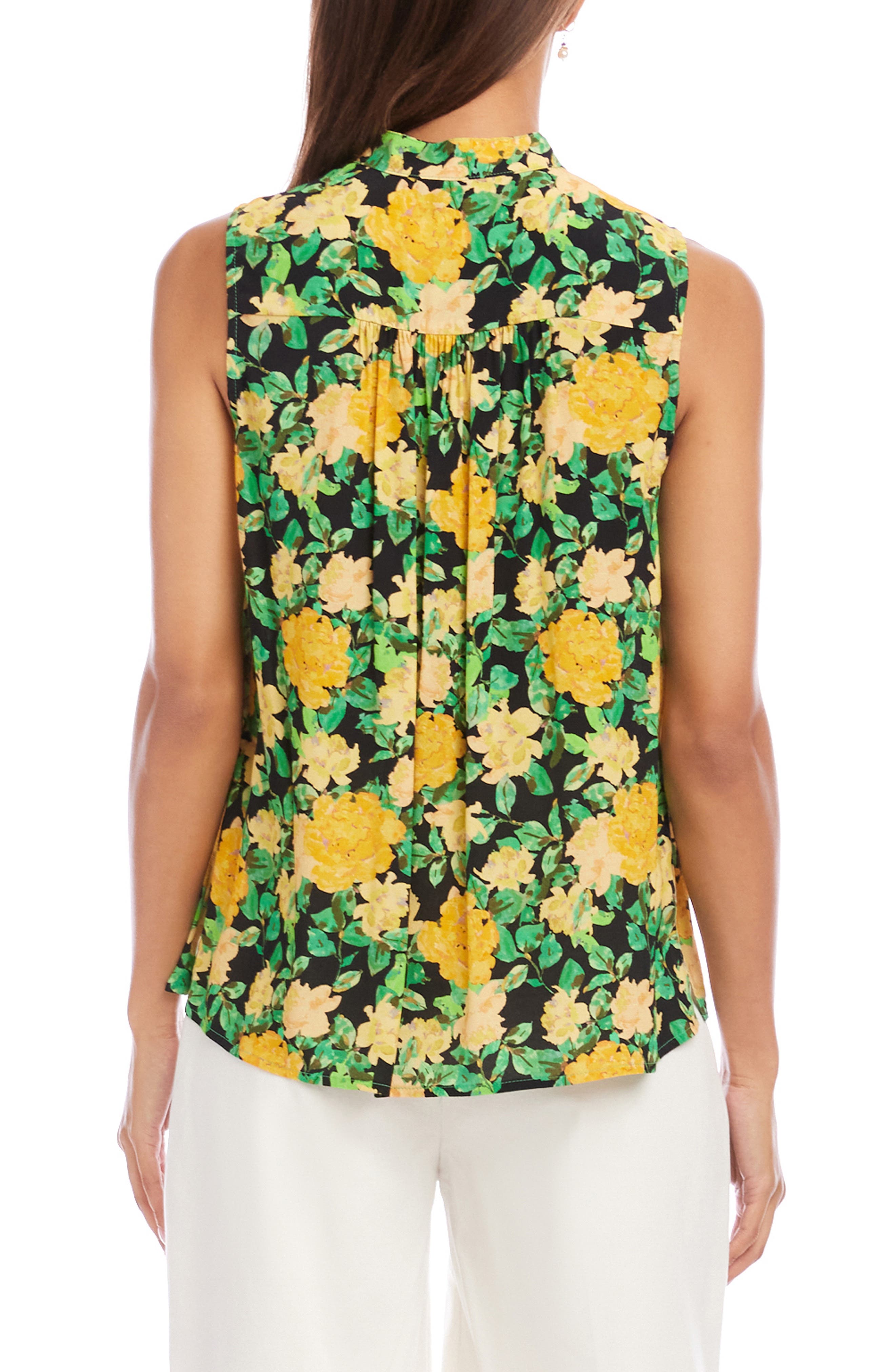 Floral Sleeveless Button-Up Top - image 2