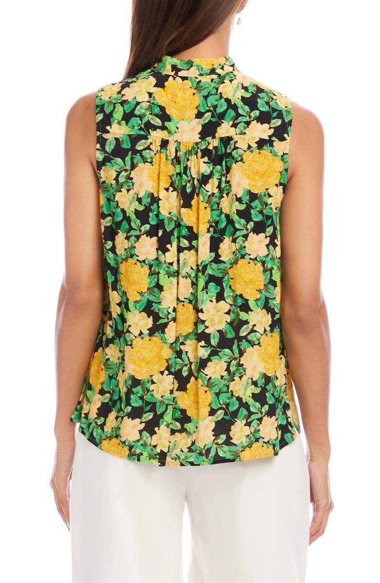 Karen Kane Floral Sleeveless Button-Up Top, Alternate, color, Floral