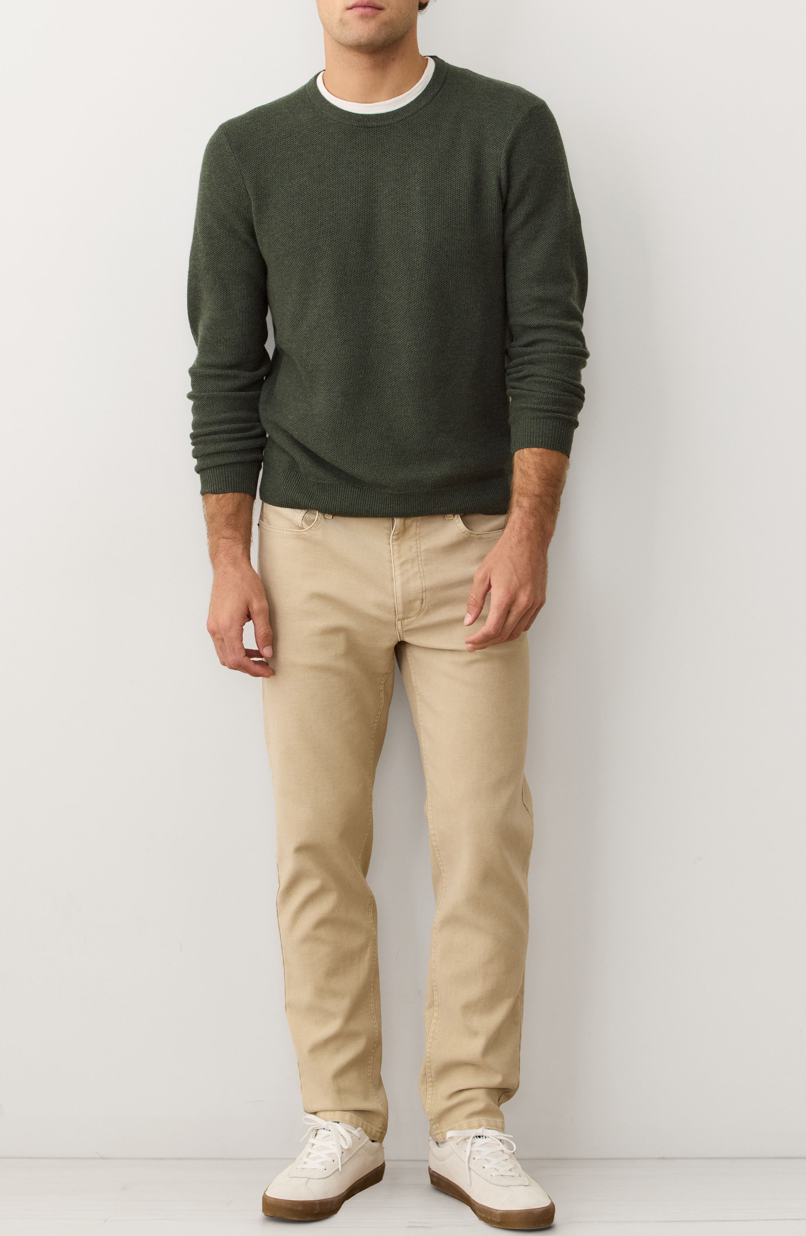 Textured Cotton Blend Crewneck Sweater - image 2